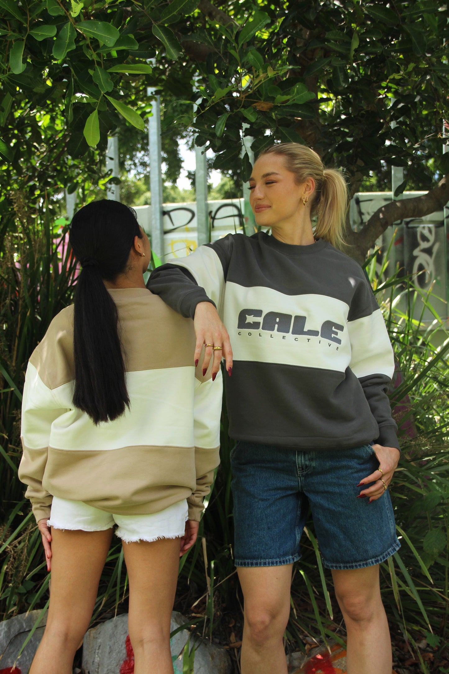 Tan Oversized Crew Sweatshirt