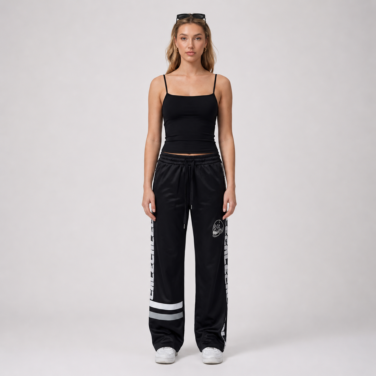 Stone wide leg track pants by Cale Collective