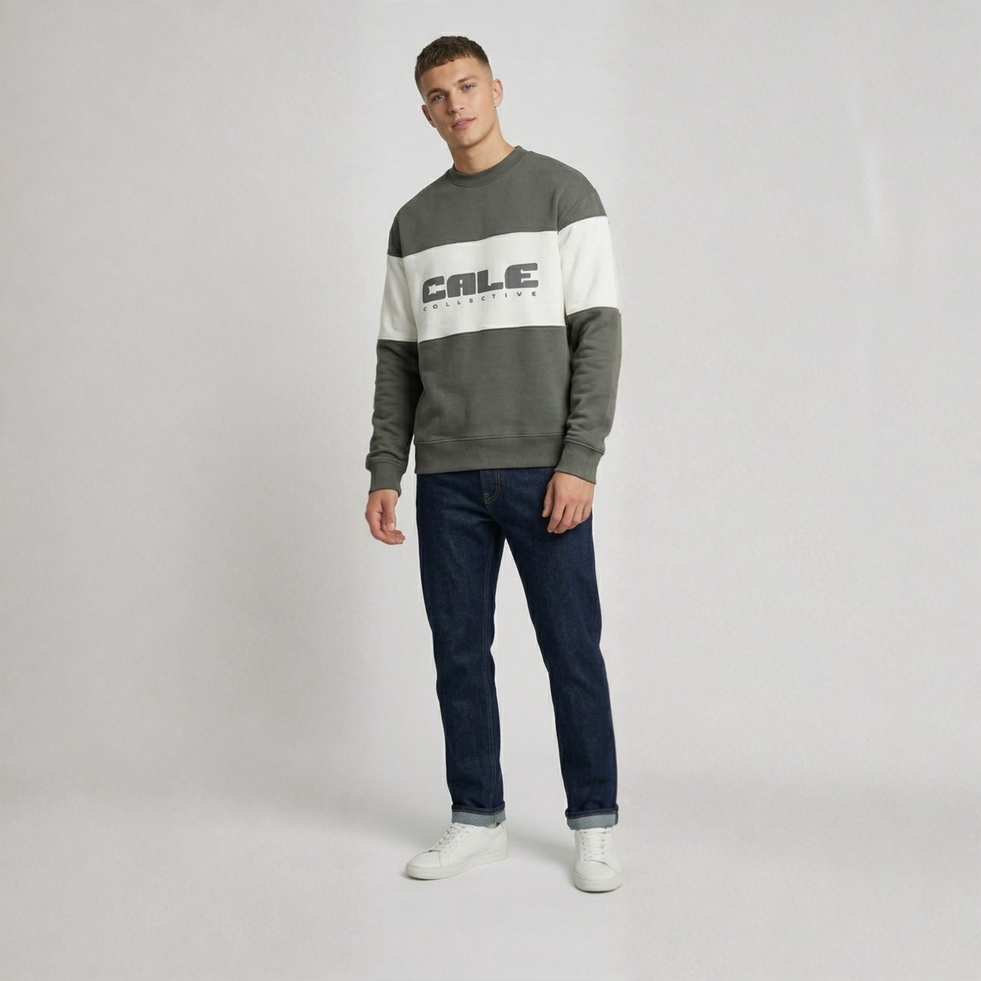 Black oversized crew sweatshirt by Cale Collective